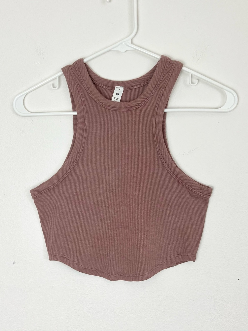 Lululemon Hold Tight Sleeveless Cropped Tank Top 4 Mauve Pink Athleisure Yoga